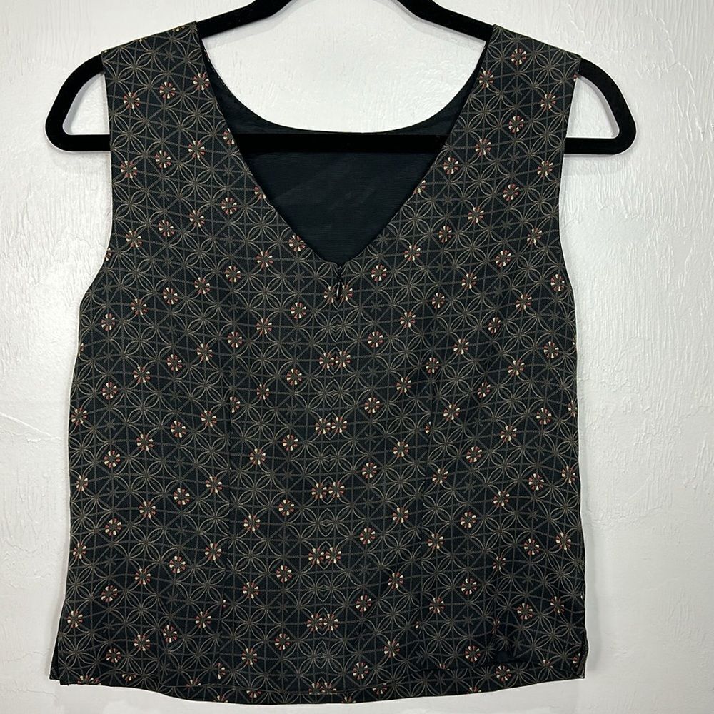 Tommy Bahama Vintage Silk Sleeveless Blouse Top In Black Size XS - Picture 2 of 7